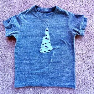 Custom New Hampshire Gray Kids T-Shirt with Mountain Design
